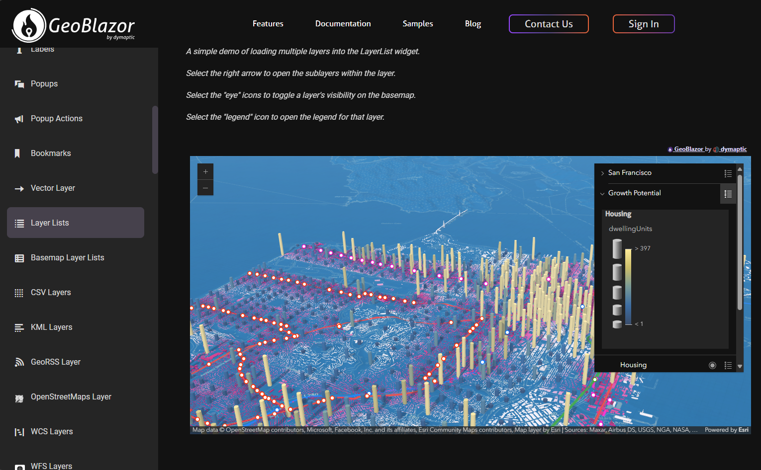 GeoBlazor Map Sample